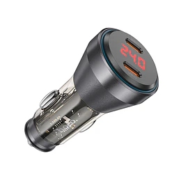 Cargador Dual Auto Hoco PD60W - ElectroMundo.