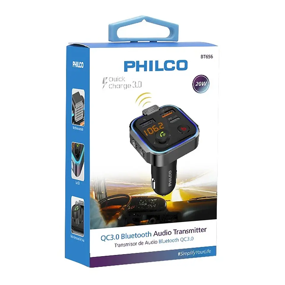 Transmisor FM Philco BTQC3.0+PD 20W -  ElectroMundo. 2