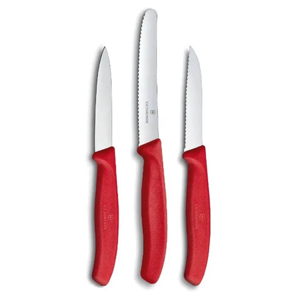 Set De Cuchillos De Verduras x3 Rojo Victorinox - ElectroMundo 1