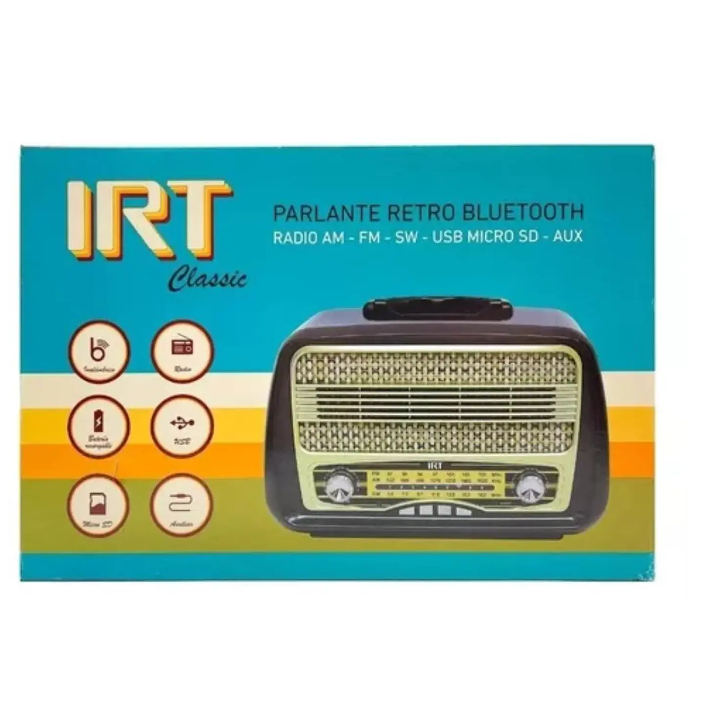 Parlante IRT Retro con Bluetooth y Sintonizador de Radio FM/AM/SW - ElectroMundo 3