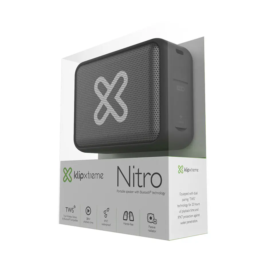 Parlante Klip Xtreme Nitro TWS Gris - ElectroMundo 3