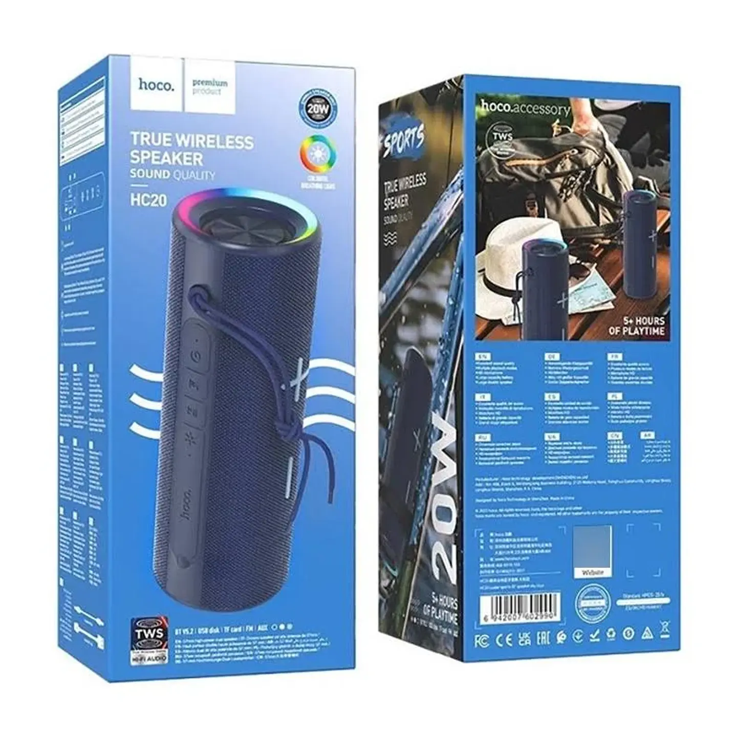 Parlante Hoco Hc20 Luster Sport Bluetooth Azul - ElectroMundo 2