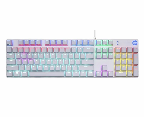Teclado Mecanico Gamer HP Silver RGB GK400F USB - ElectroMundo