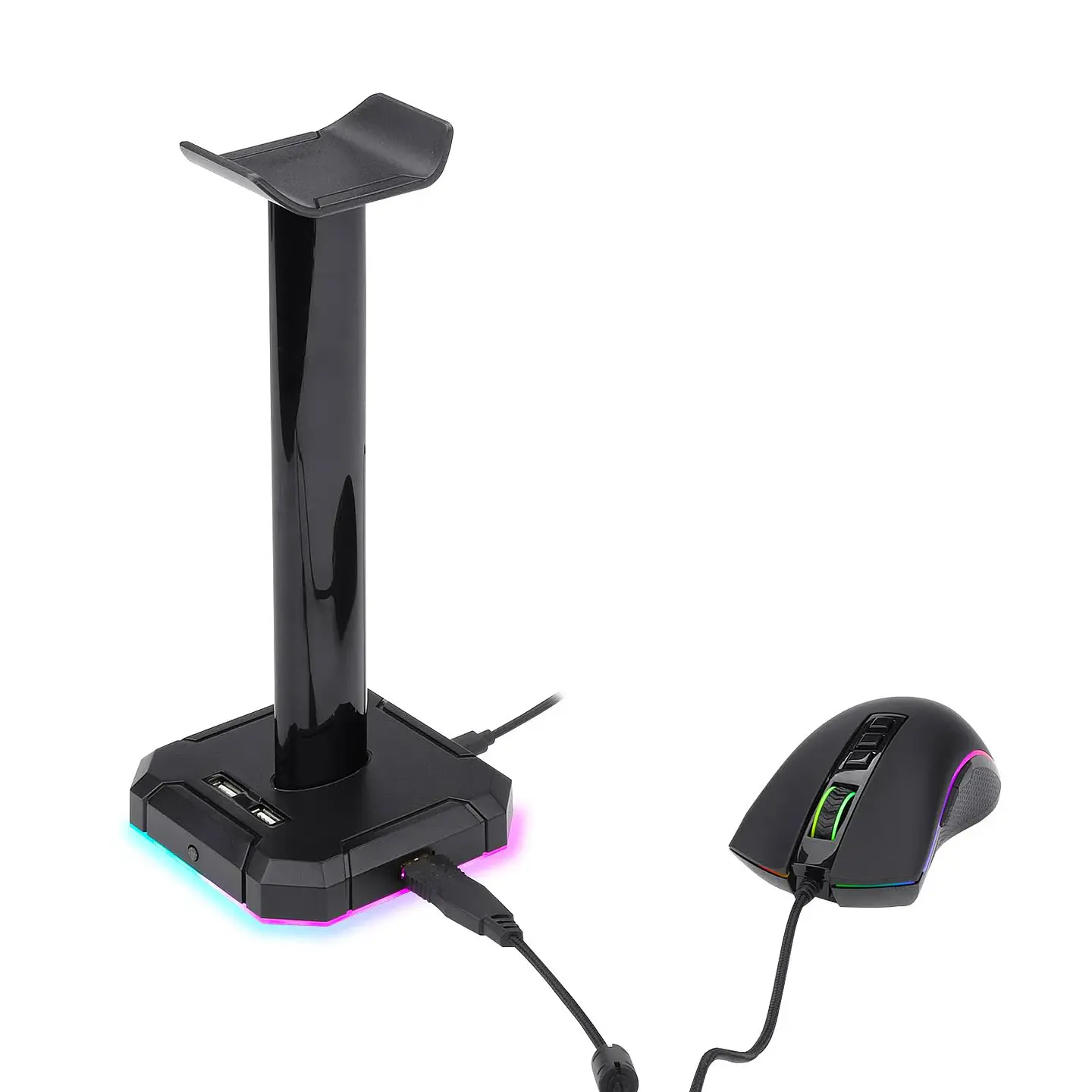 Soporte Para Audifonos Redragon Scepter Pro Ha300 Rgb Color Negro - ElectroMundo 1