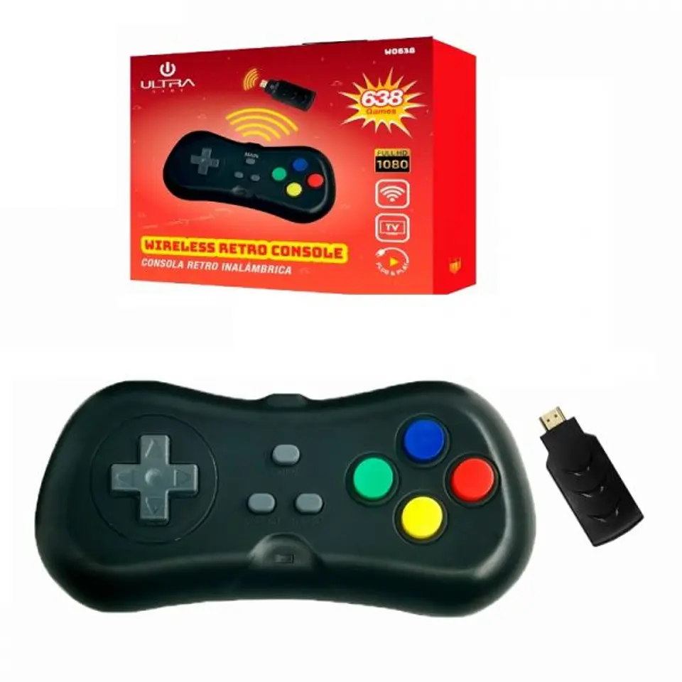 Consola Retro Ultra W0638/638 Juegos Stick HDMI Inalámbrica - ElectroMundo  1