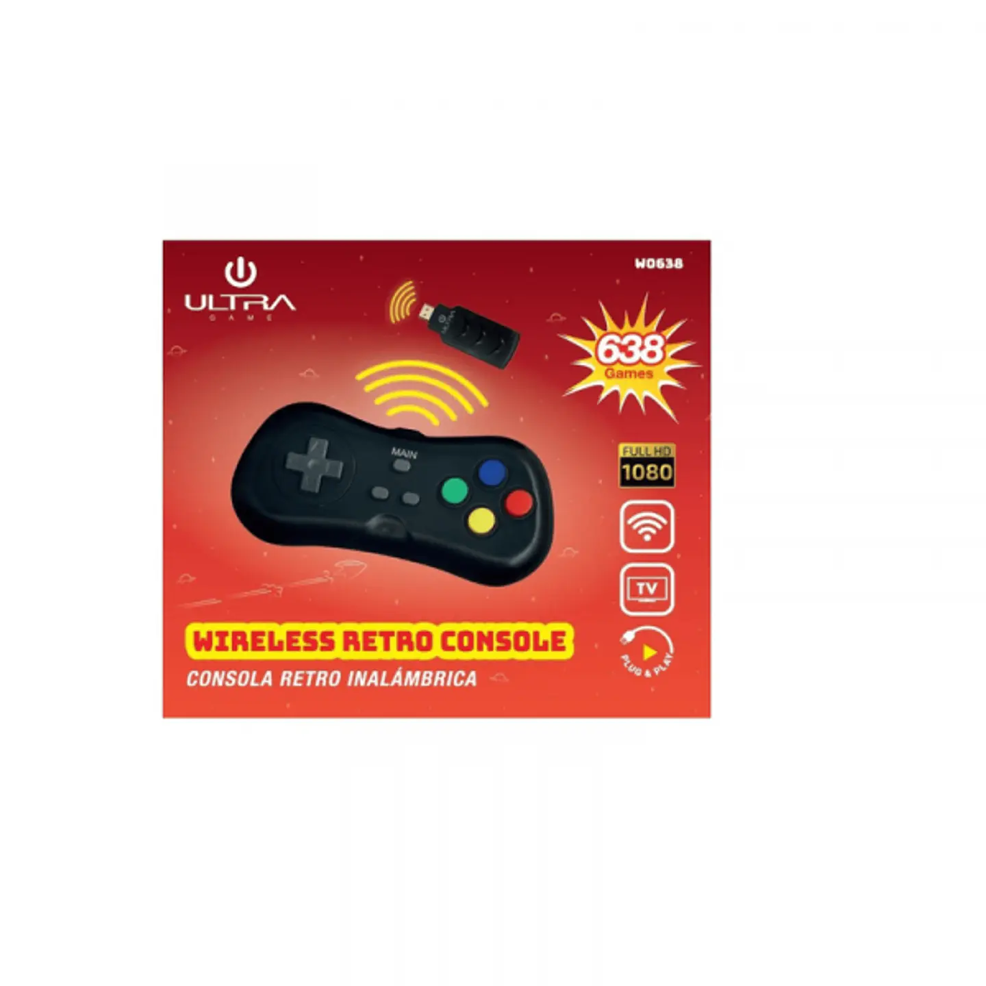Consola Retro Ultra W0638/638 Juegos Stick HDMI Inalámbrica - ElectroMundo  3