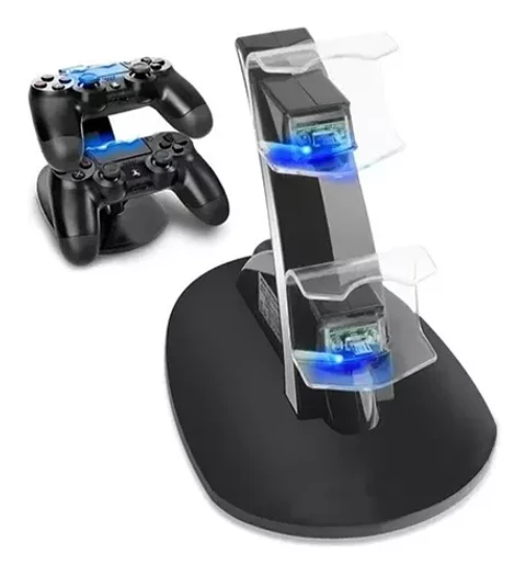 Soporte Cargador Joystick PS4 2 Puertos Carga USB - ElectroMundo 