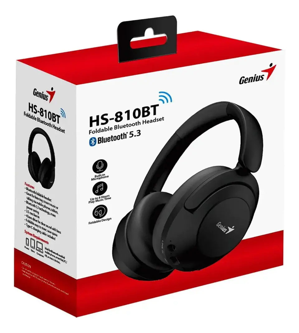 Audifono Genius HS-810BT Headband Negro 4