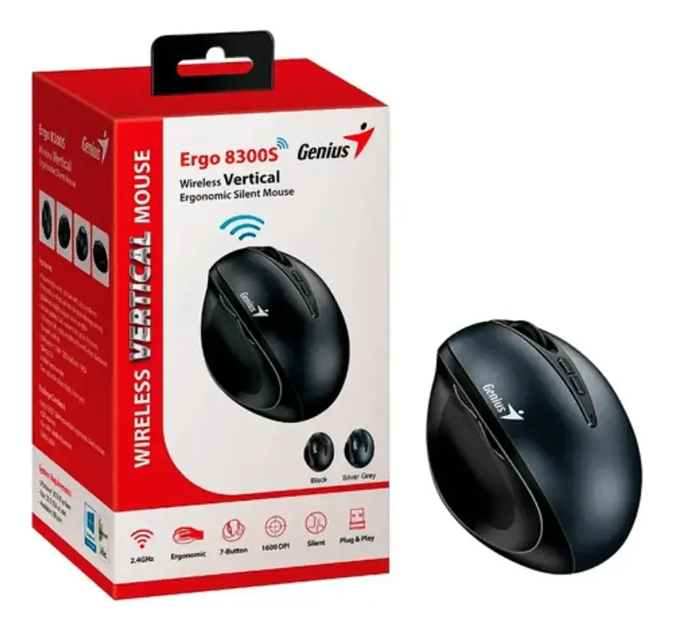 MOUSE GENIUS ERGO-8300S-BK INALAMBRICO 2,4GHZ 1