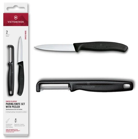 Set de cuchillos mondadores Swiss Classic con pelador I, 2 piezas, 8 cm