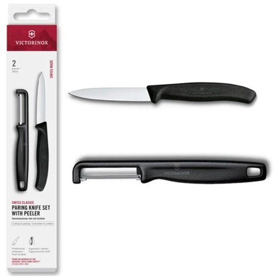 Set de cuchillos mondadores Swiss Classic con pelador I, 2 piezas, 8 cm