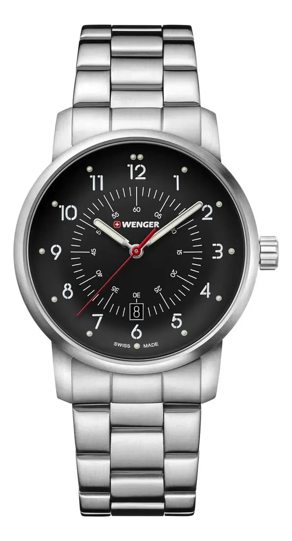 Reloj Wenger Avenue 42 Mm Correa Acero Color Negro 1