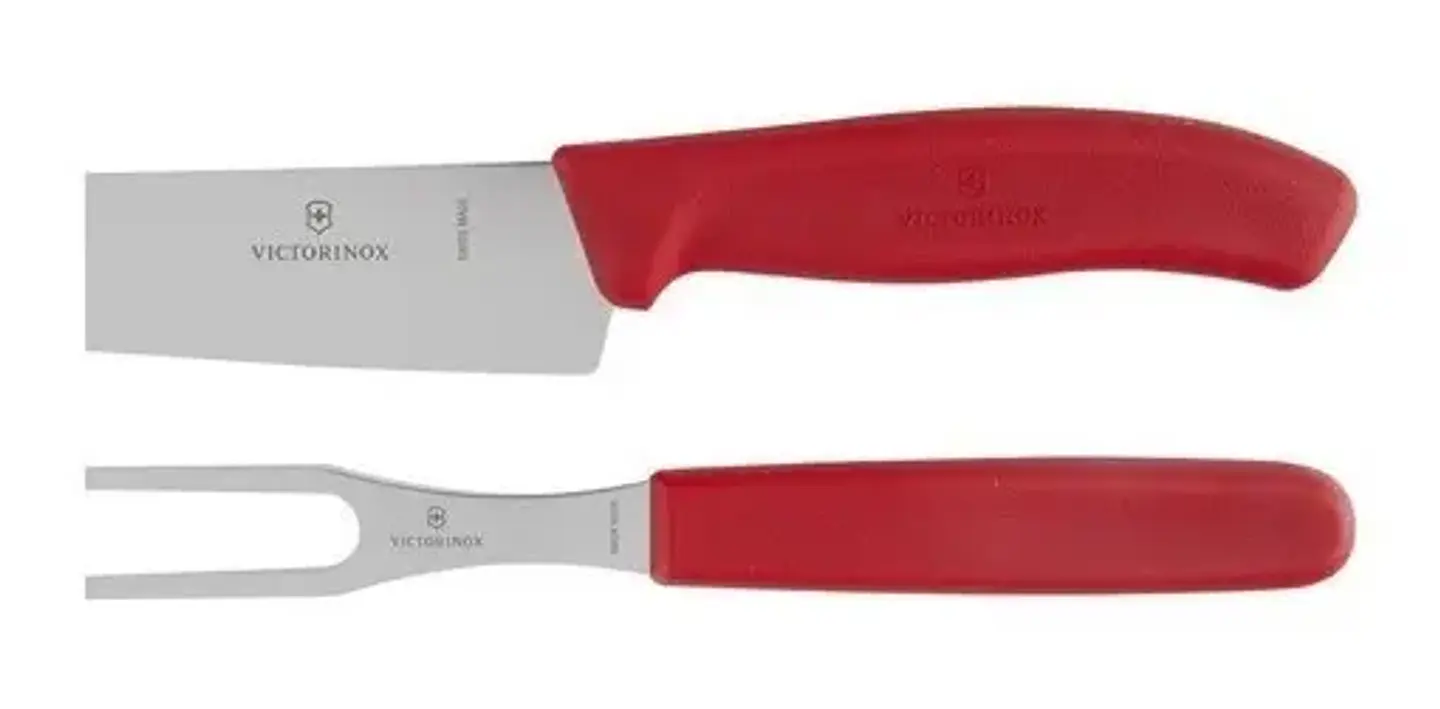 Set Cuchillo Chef Y Tenedor VictorinoxSwiss Classic, 19cm Color Rojo 4
