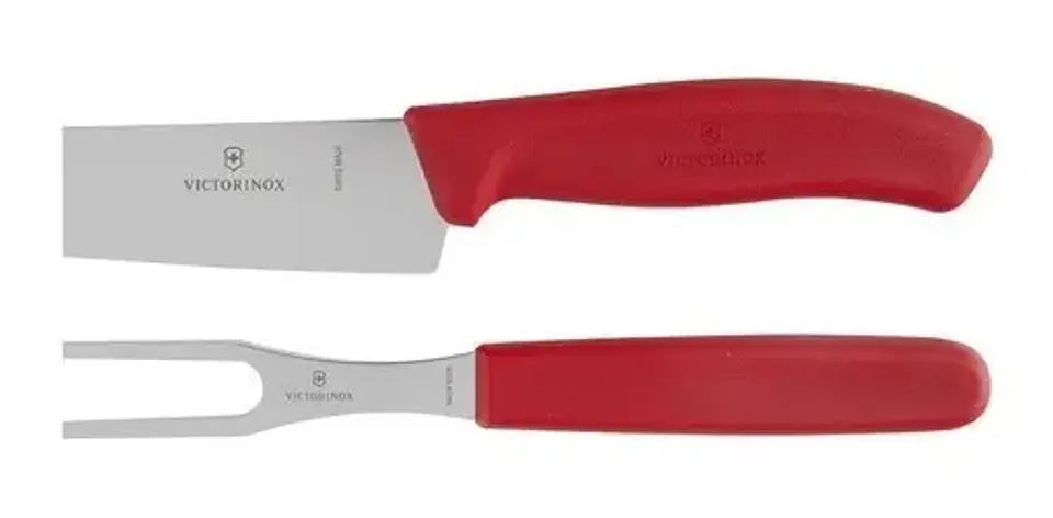 Set Cuchillo Chef Y Tenedor VictorinoxSwiss Classic, 19cm Color Rojo 4