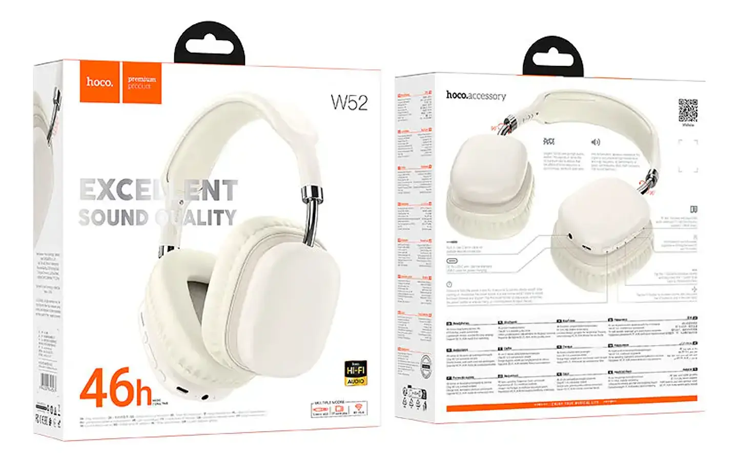 Audífonos Hoco Bluetooth Headset W52 Blanco 3