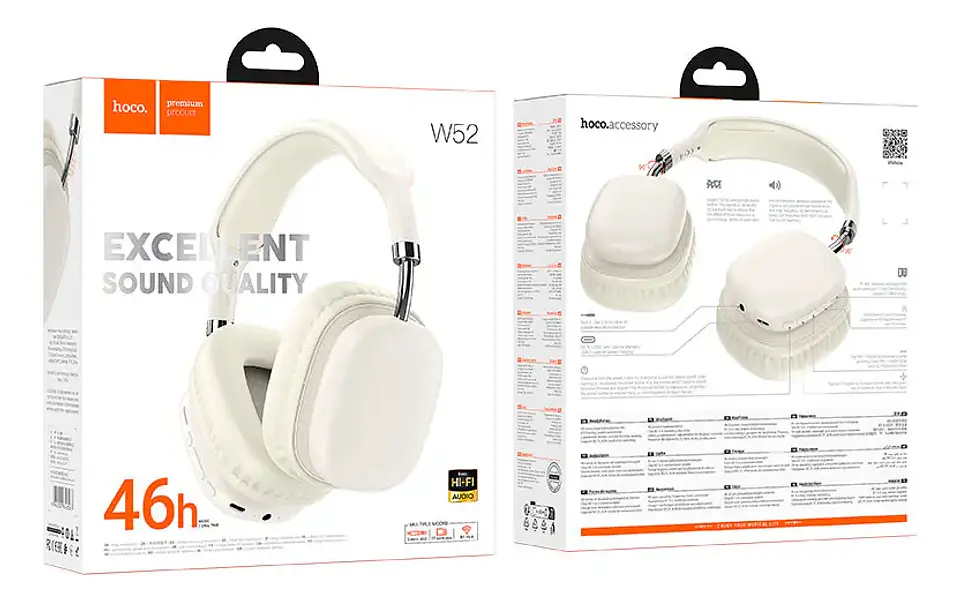 Audífonos Hoco Bluetooth Headset W52 Blanco 3