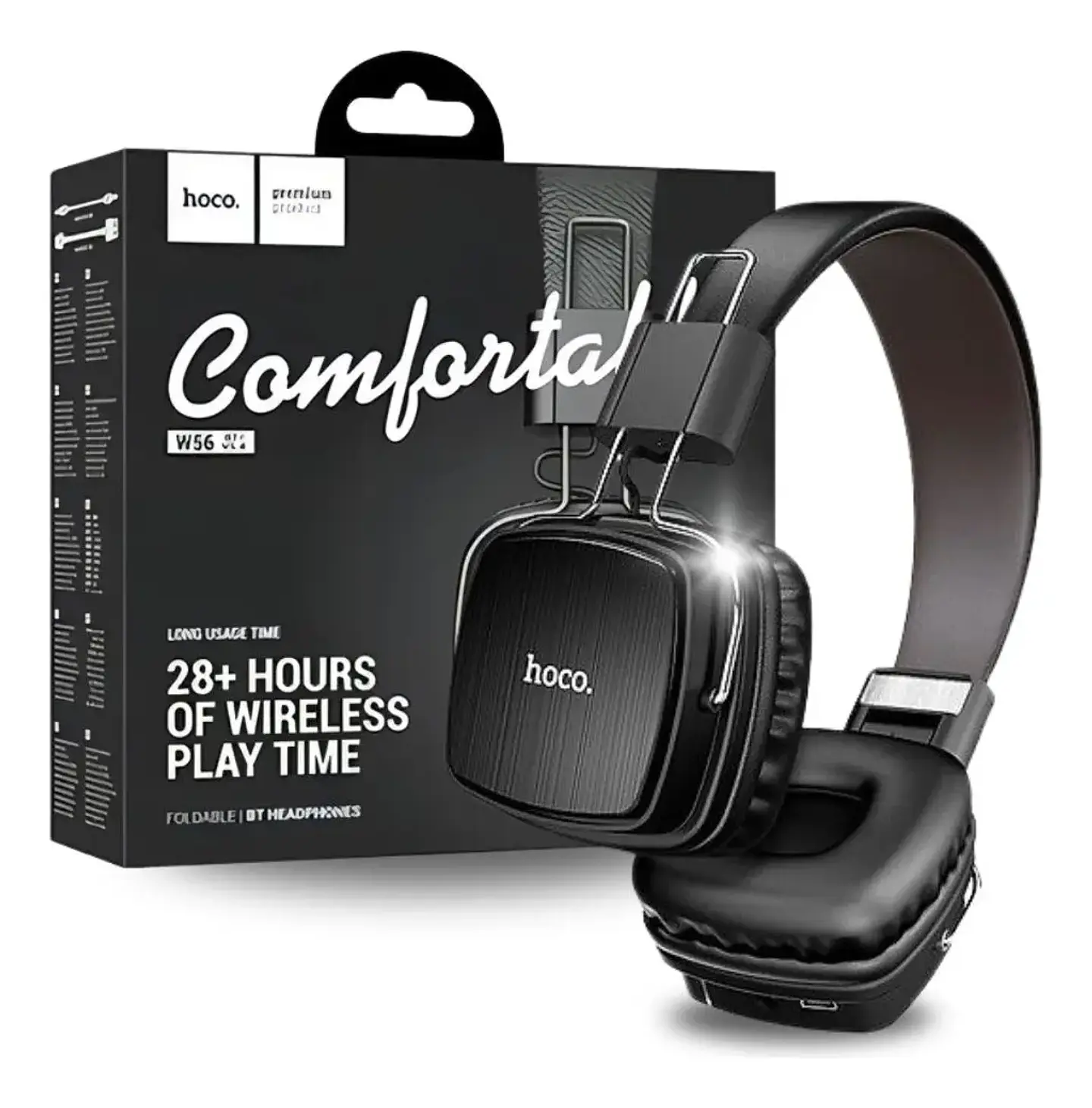 Audífonos Bluetooth Hoco W56 Over-ear Plegables 28h Negro 1