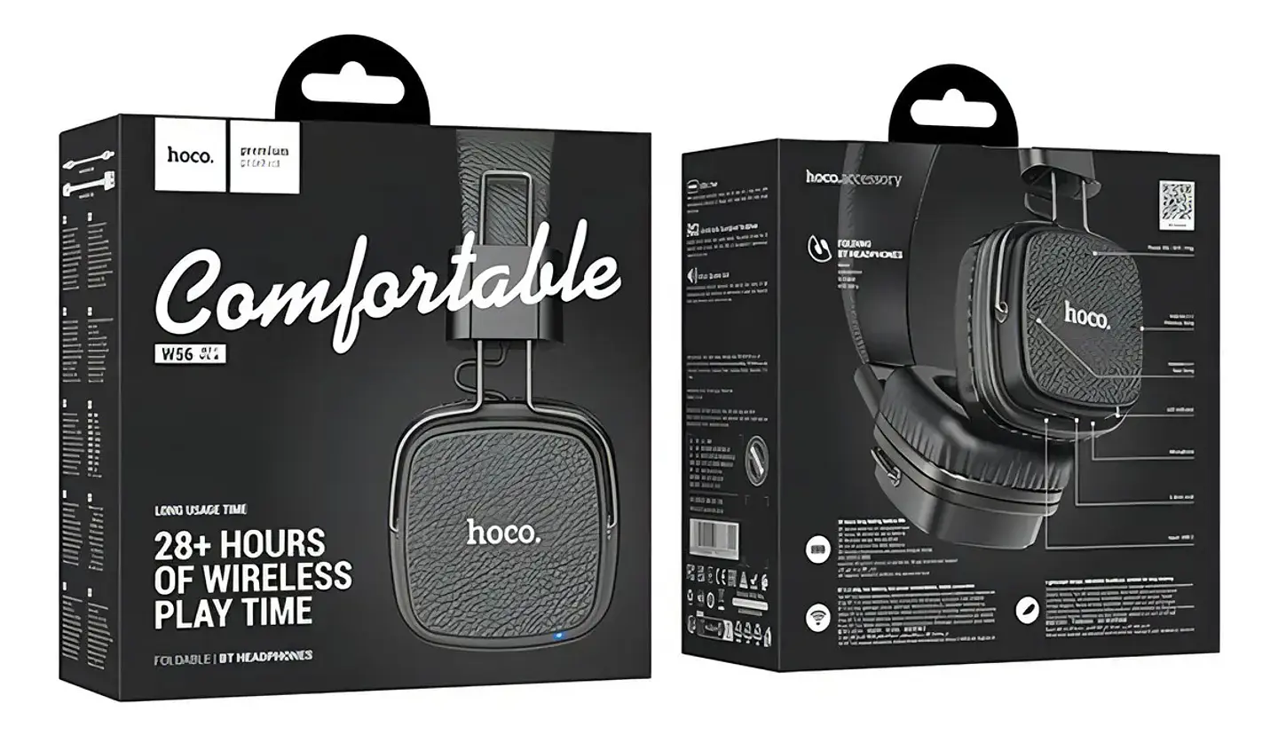 Audífonos Bluetooth Hoco W56 Over-ear Plegables 28h Negro 5