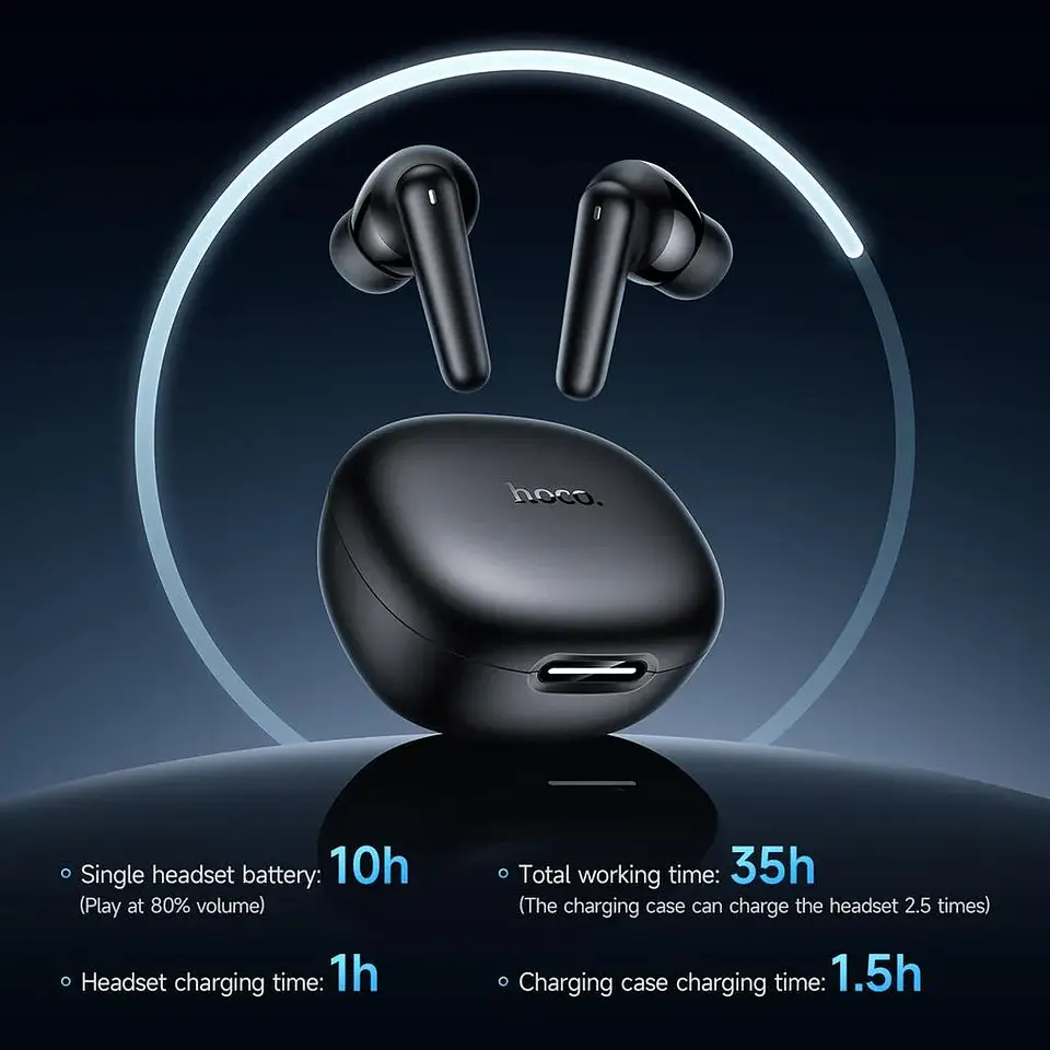 Audífonos Bluetooth 5.4 In Ear Hoco EQ100 Stand Traductor Ai Negro 3