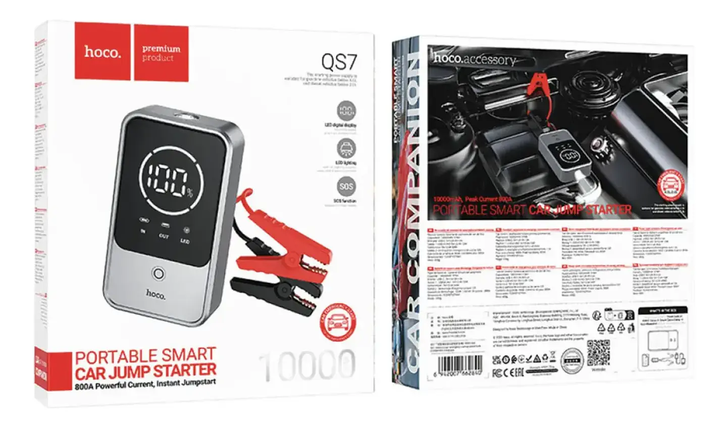 Partidor Powerbank Carga Rapida Auto Hoco Qs7 10000 Mah Gris 3