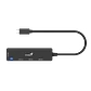 Hub Genius 4 en 1 Plug Type-C a Jack USB-3.0-UH-400-BK - Miniatura 1