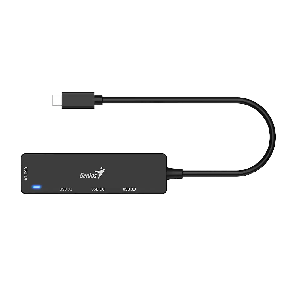 Hub Genius 4 en 1 Plug Type-C a Jack USB-3.0-UH-400-BK 1