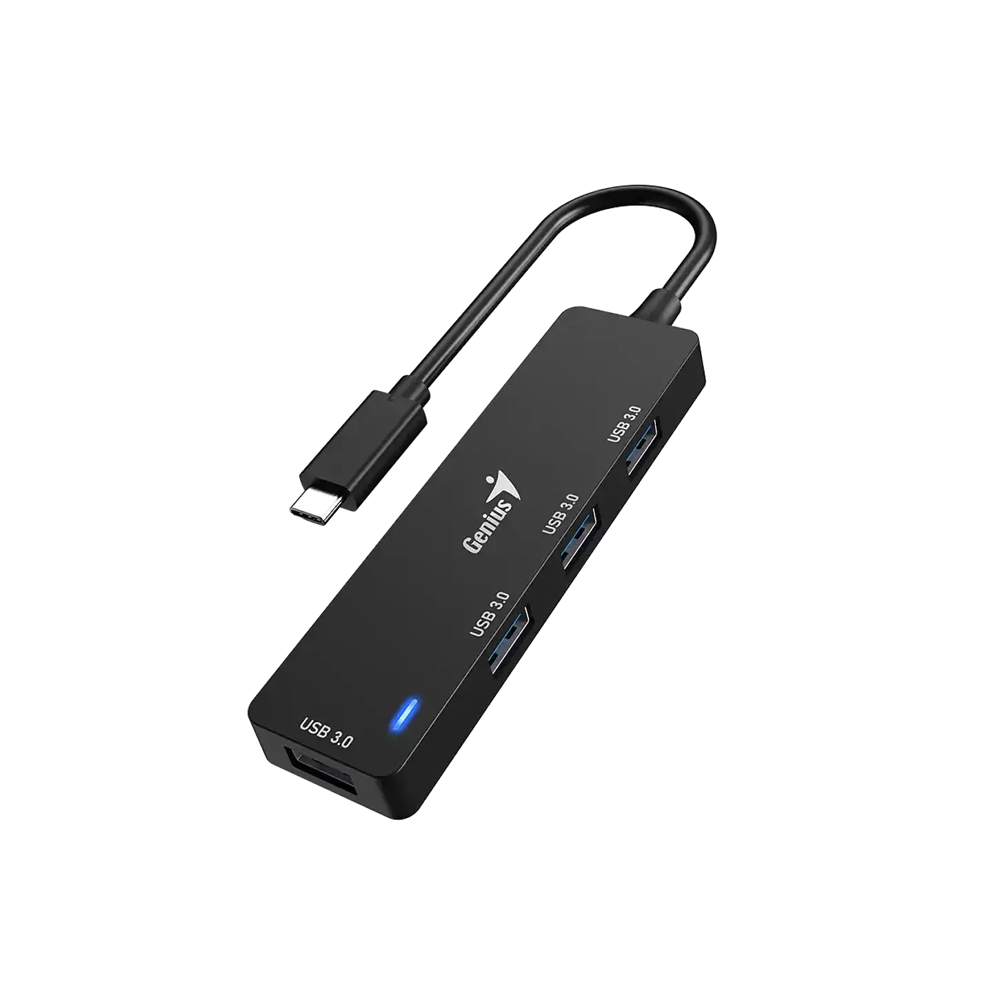 Hub Genius 4 en 1 Plug Type-C a Jack USB-3.0-UH-400-BK 2