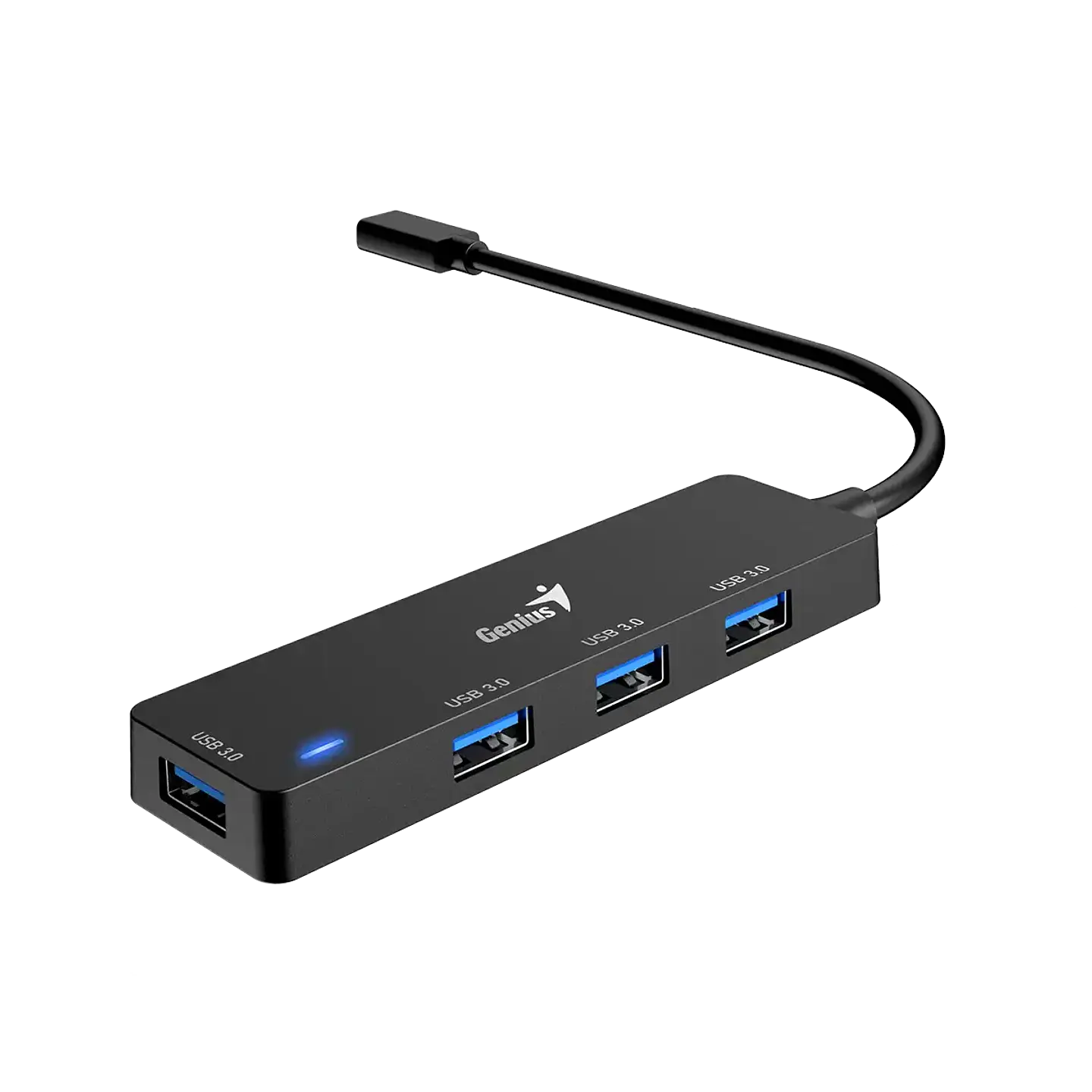 Hub Genius 4 en 1 Plug Type-C a Jack USB-3.0-UH-400-BK 3