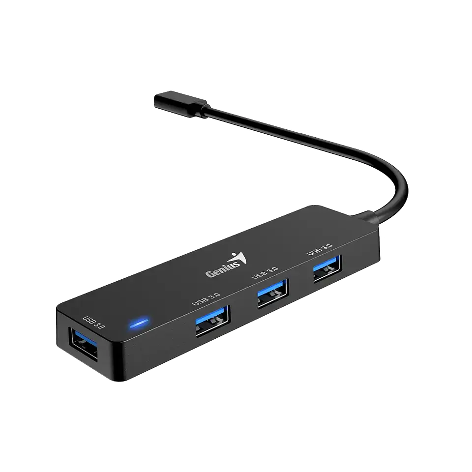 Hub Genius 4 en 1 Plug Type-C a Jack USB-3.0-UH-400-BK 3