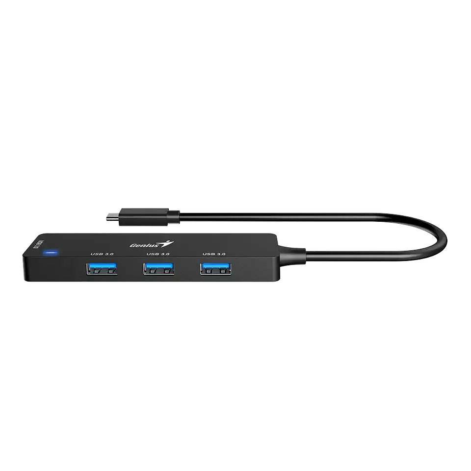 Hub Genius 4 en 1 Plug Type-C a Jack USB-3.0-UH-400-BK 4