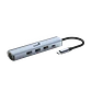 Hub Genius 5 en 1 Plug Type-C a Jack RJ-45, PD, USB 3.0-UH-545 - Miniatura 4
