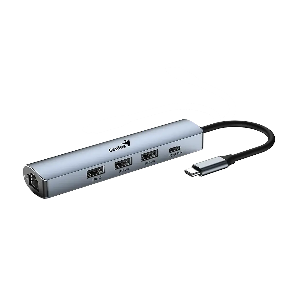 Hub Genius 5 en 1 Plug Type-C a Jack RJ-45, PD, USB 3.0-UH-545 4
