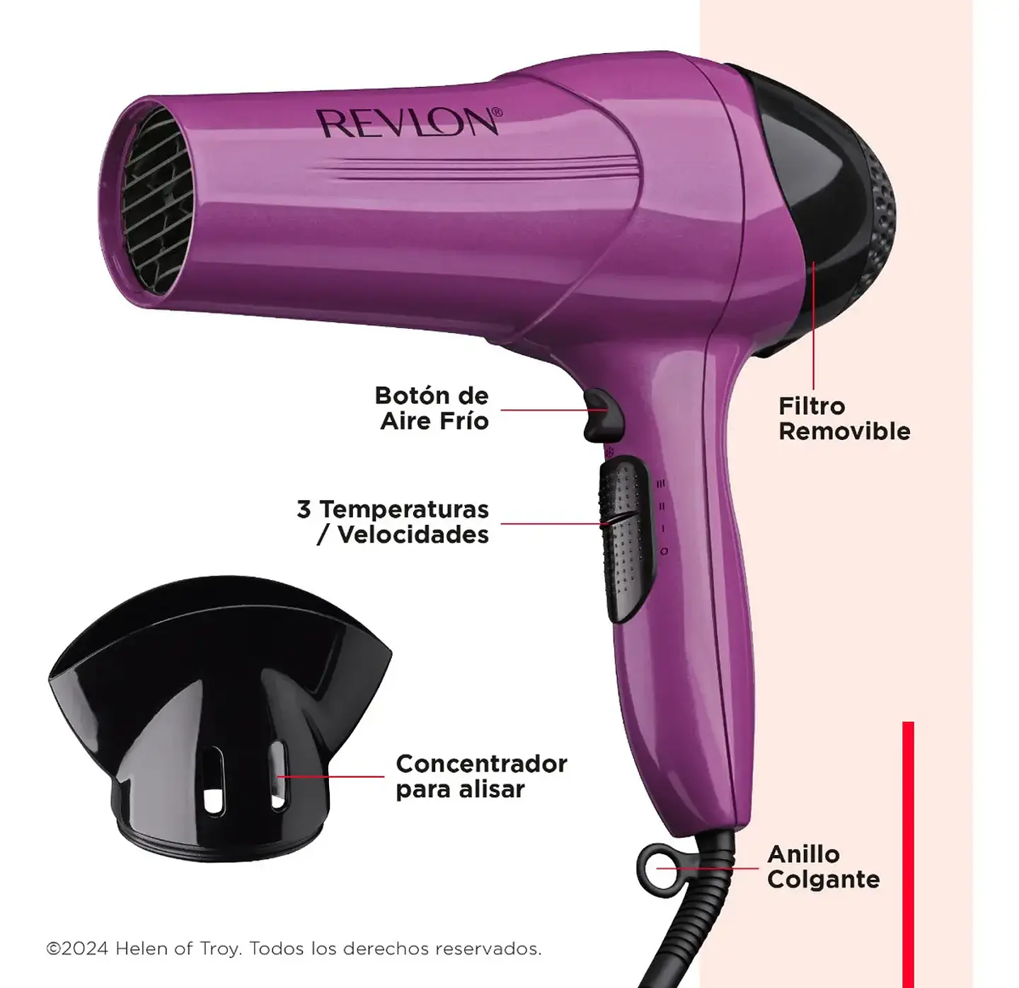 Secador Revlon Control Frizz púrpura 2