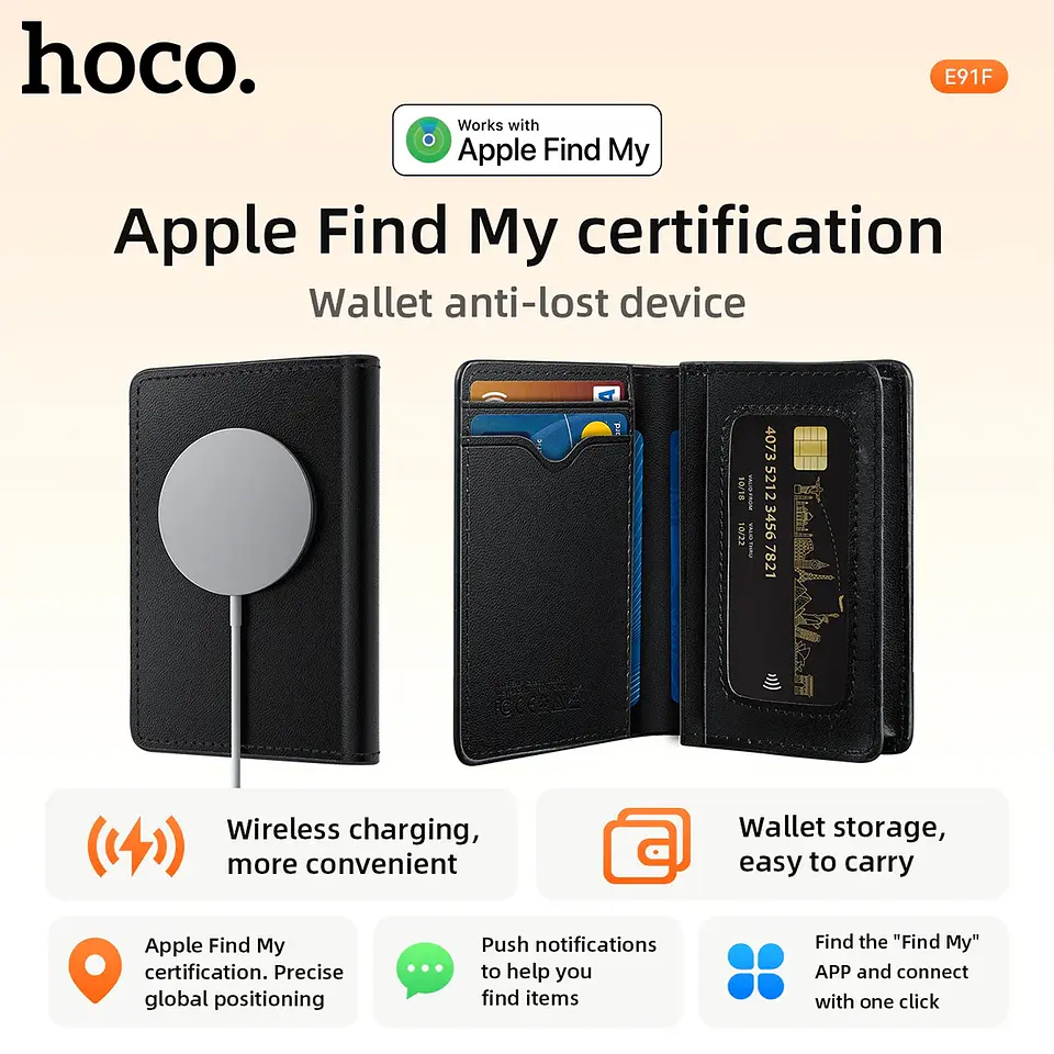 Billetera Inteligente Hoco con GPS y Carga Inalámbrica 3