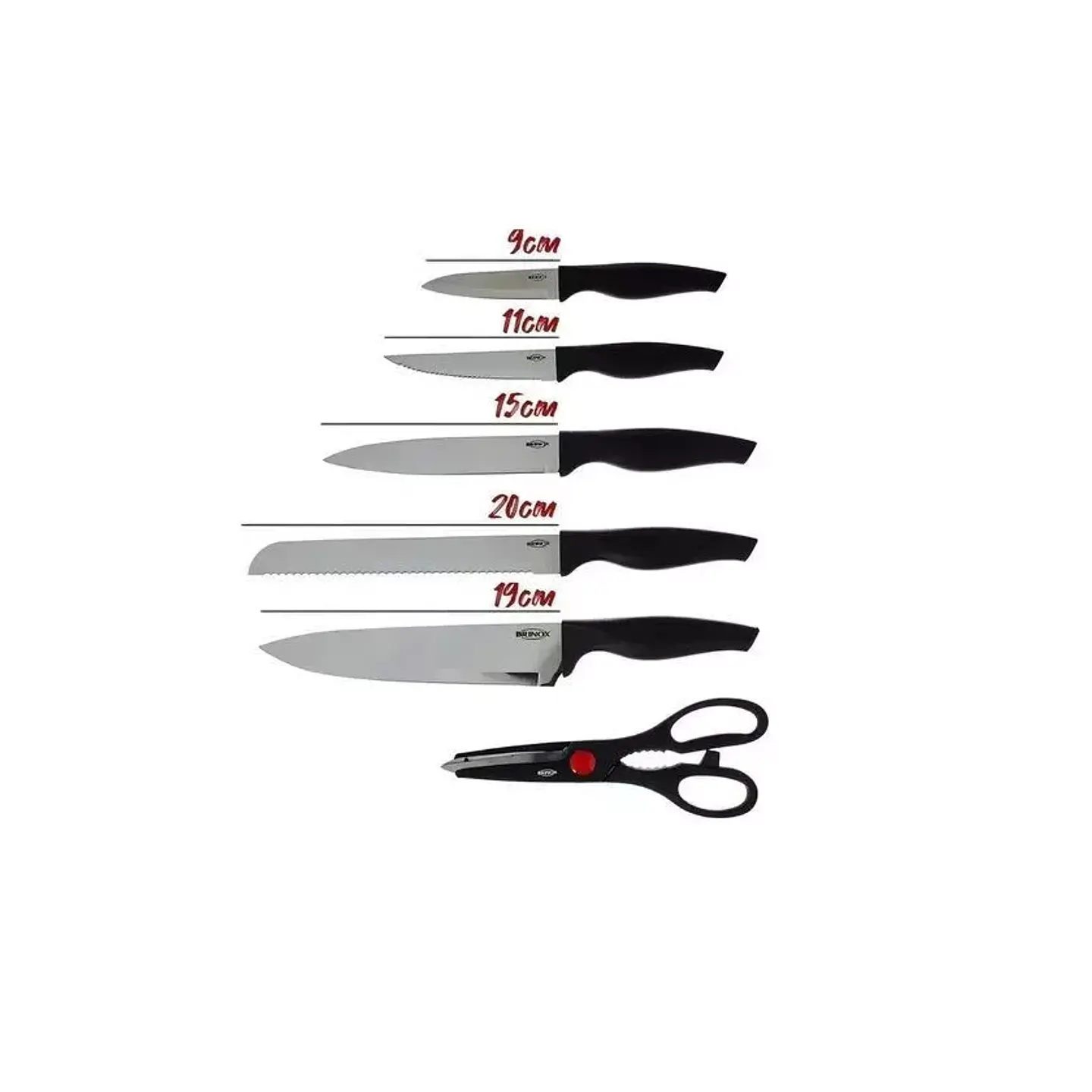 Set De Cuchillos Cross Para Cocina Brinox Negro 2556/310 2