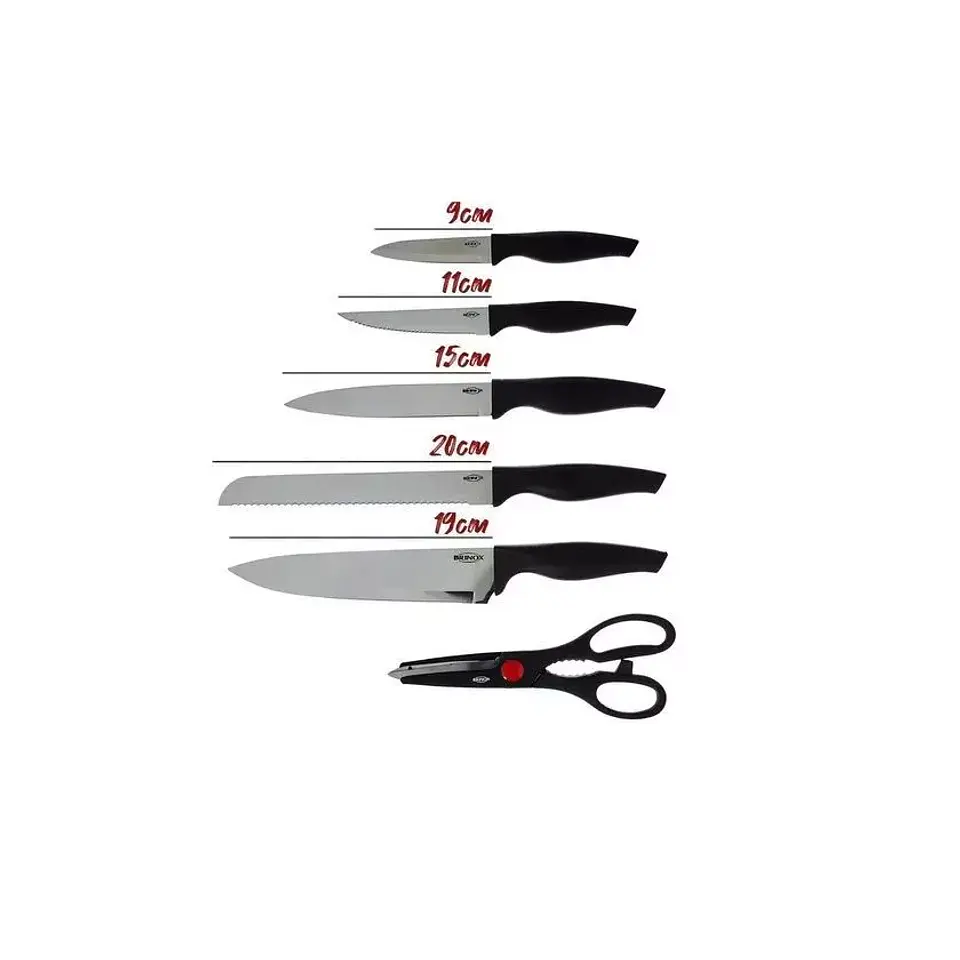 Set De Cuchillos Cross Para Cocina Brinox Negro 2556/310 2