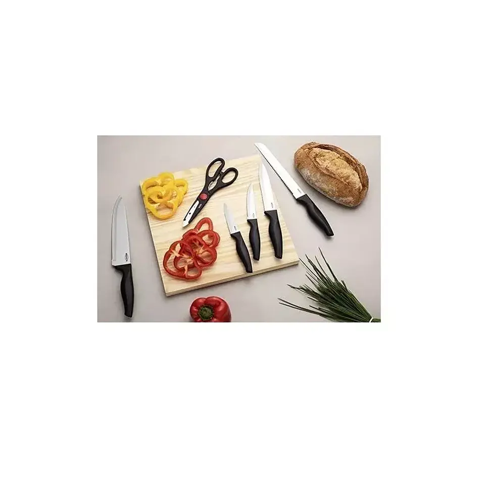 Set De Cuchillos Cross Para Cocina Brinox Negro 2556/310 3