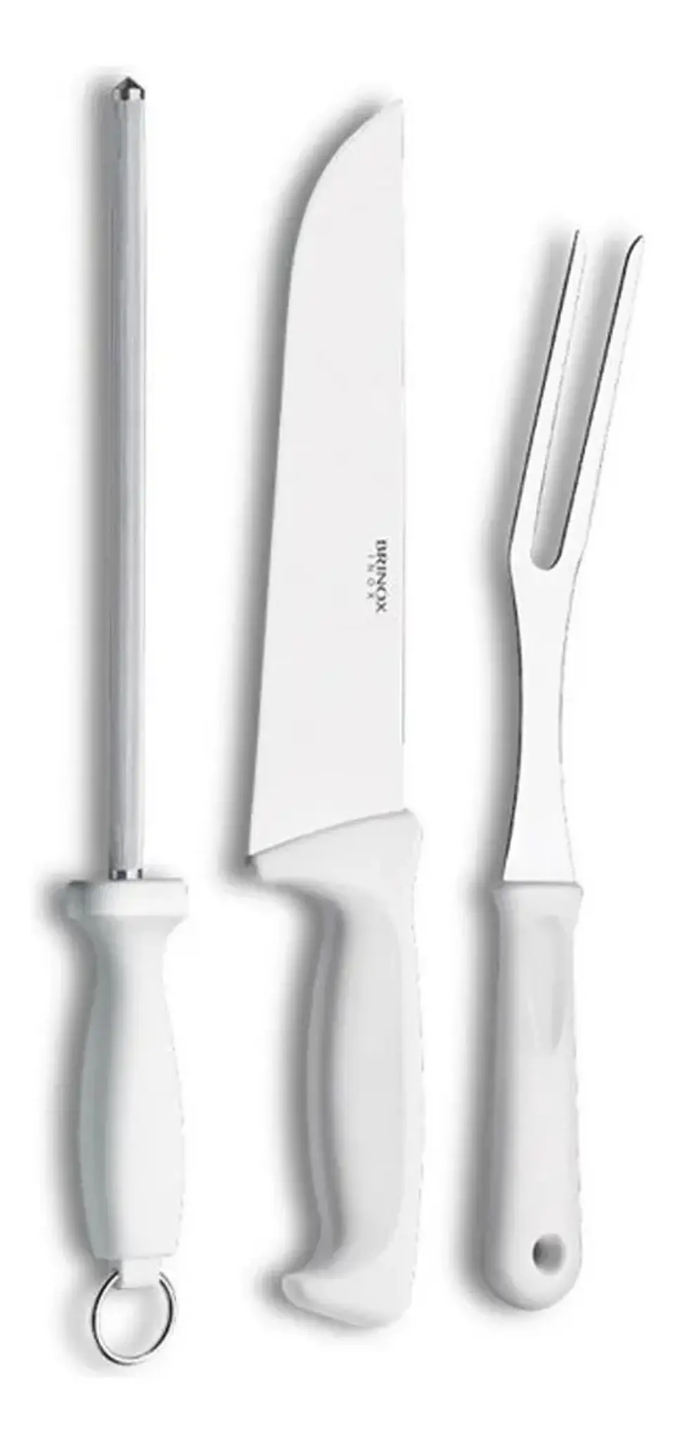 Set De Cuchillos 3 Piezas Brinox Mango Blanco Polipropileno 2554/302 1