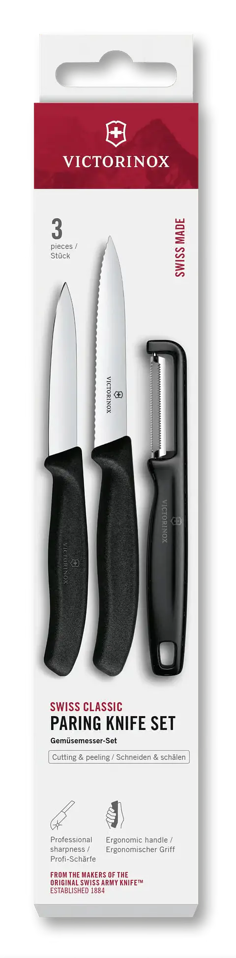 Set x 3 Cuchillos Mondadores Swiss Classic Y Pelador Victorinox 