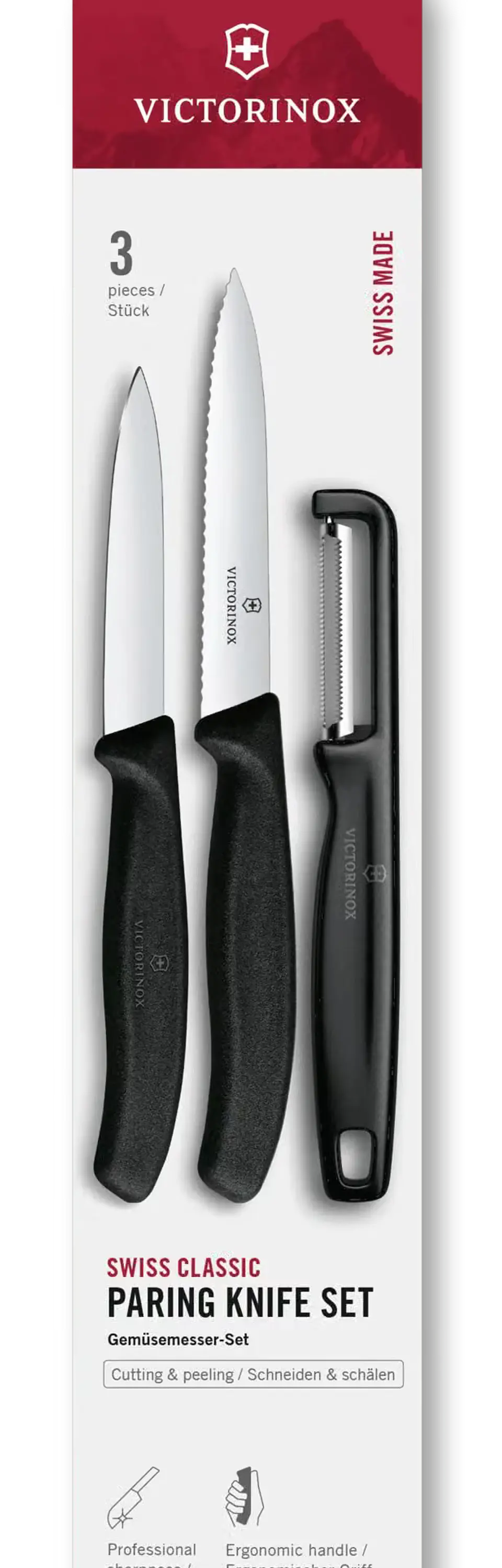 Set x 3 Cuchillos Mondadores Swiss Classic Y Pelador Victorinox  1