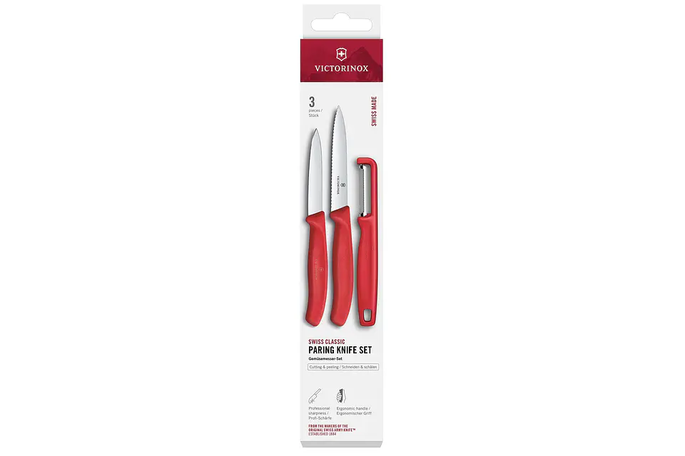 Set x 3 Cuchillos Victorinox Swiss Classic Con Pelador I Rojo 1
