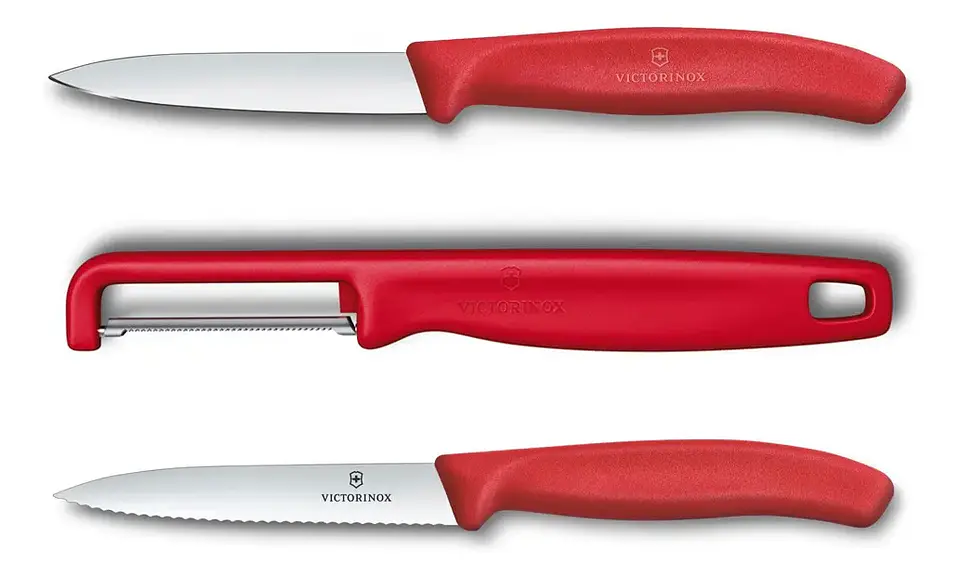 Set x 3 Cuchillos Victorinox Swiss Classic Con Pelador I Rojo 2