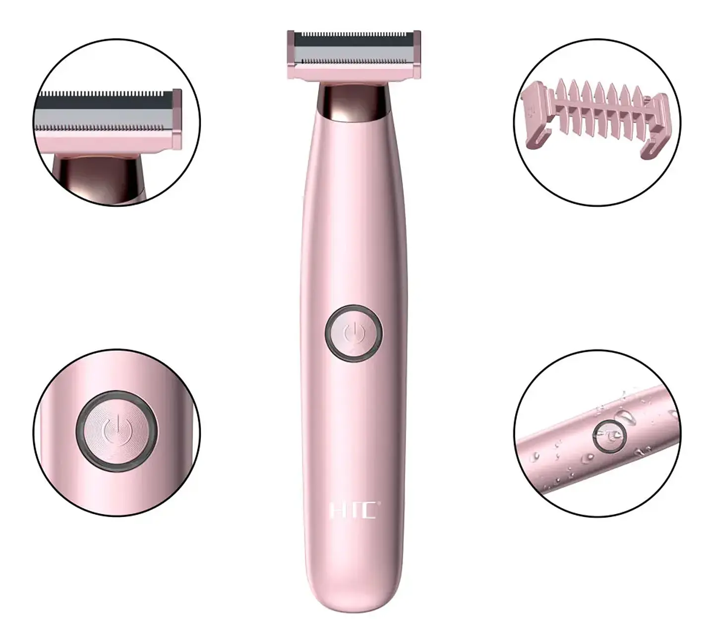 Depiladora Afeitadora Corporal Htc Shaver Hl-287 Color Rosa 4