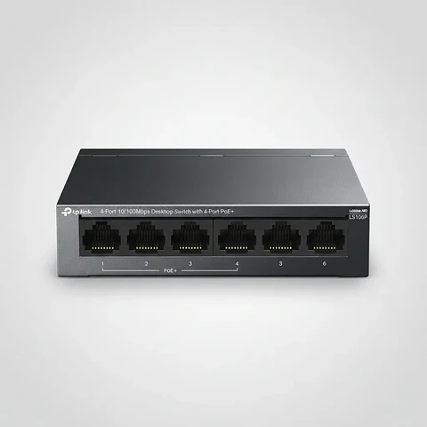 Switch 6 Puertos 10/100 Con 4 Puertos Poe+ Tp-link Ls106p
