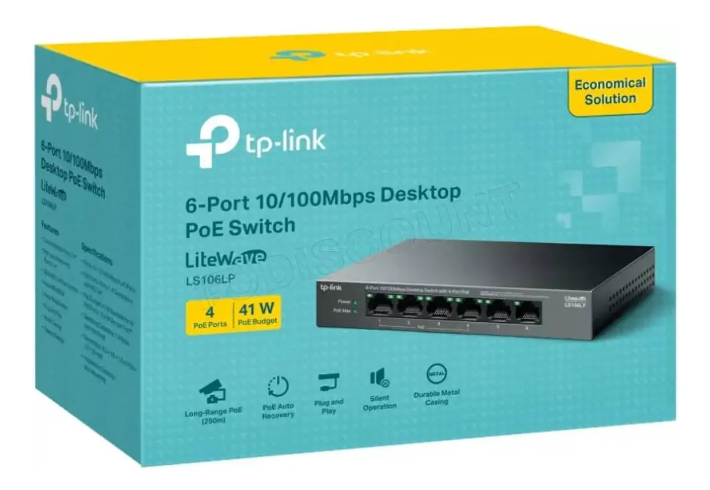 Switch 6 Puertos 10/100 Con 4 Puertos Poe+ Tp-link Ls106p 2