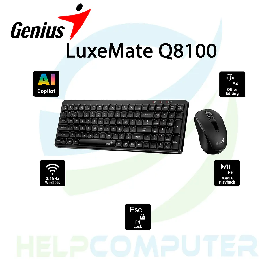 Kit Teclado Y Mouse Genius Q8100 Inalambrico Luxe Mate 2