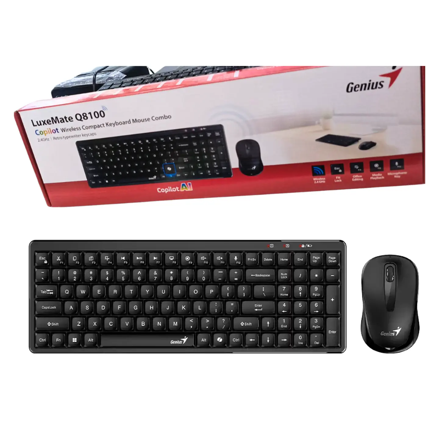 Kit Teclado Y Mouse Genius Q8100 Inalambrico Luxe Mate 3