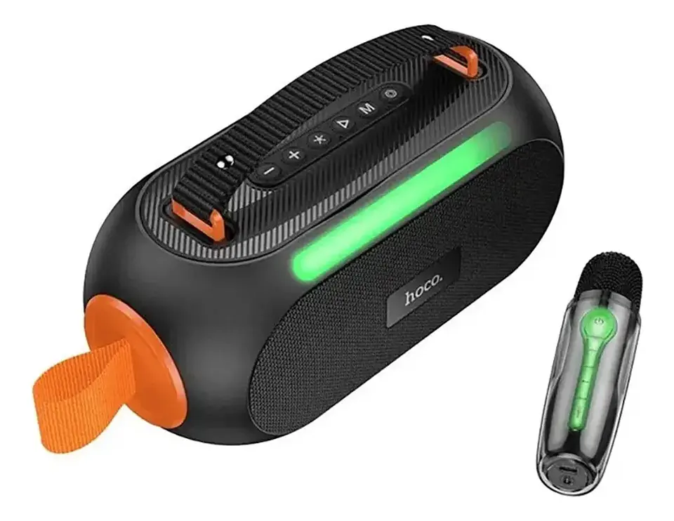 Parlante Portátil Hoco Ds64 Bluetooth Con Micrófono Y Luces Led Color Negro 3
