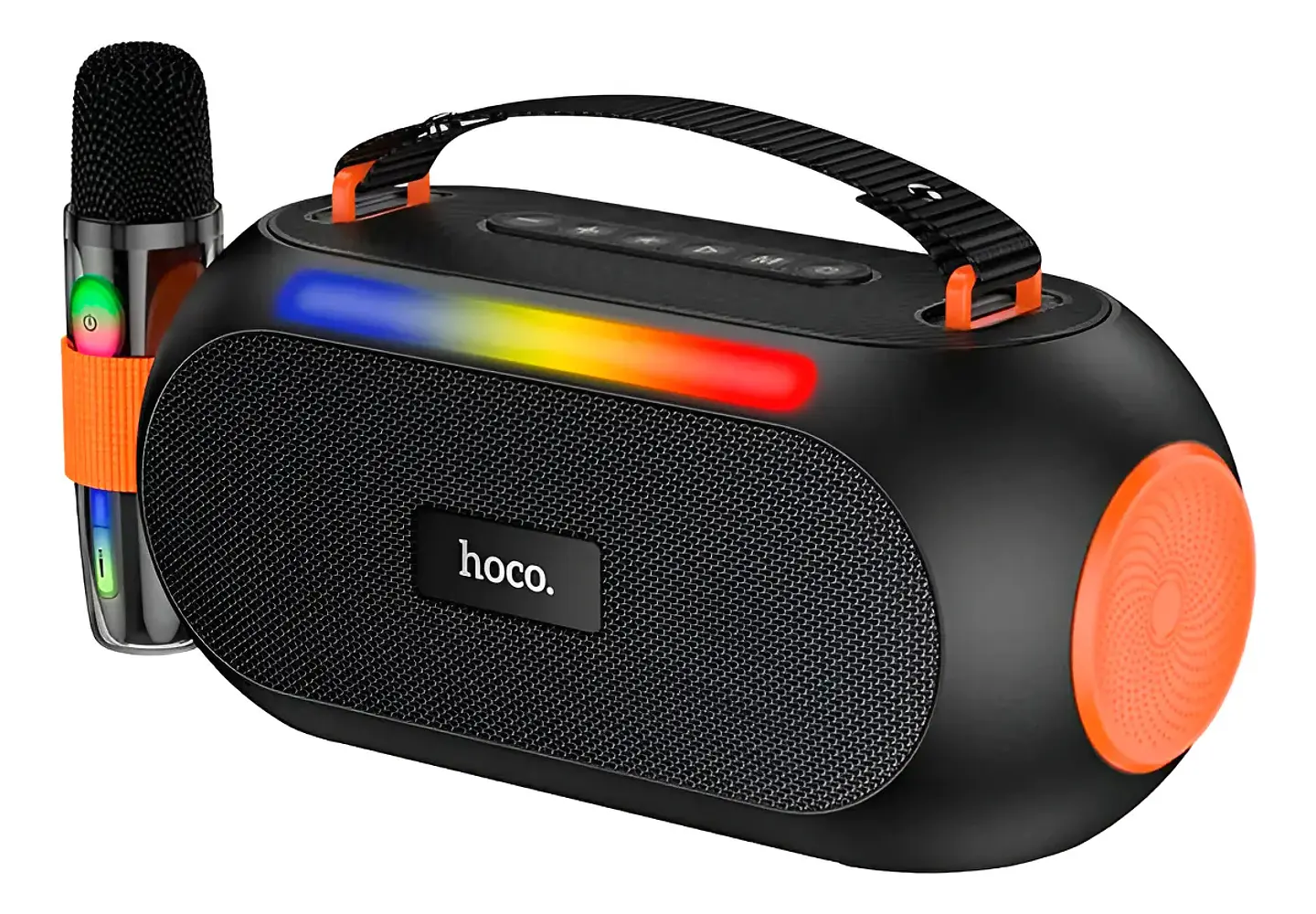 Parlante Portátil Hoco Ds64 Bluetooth Con Micrófono Y Luces Led Color Negro 2