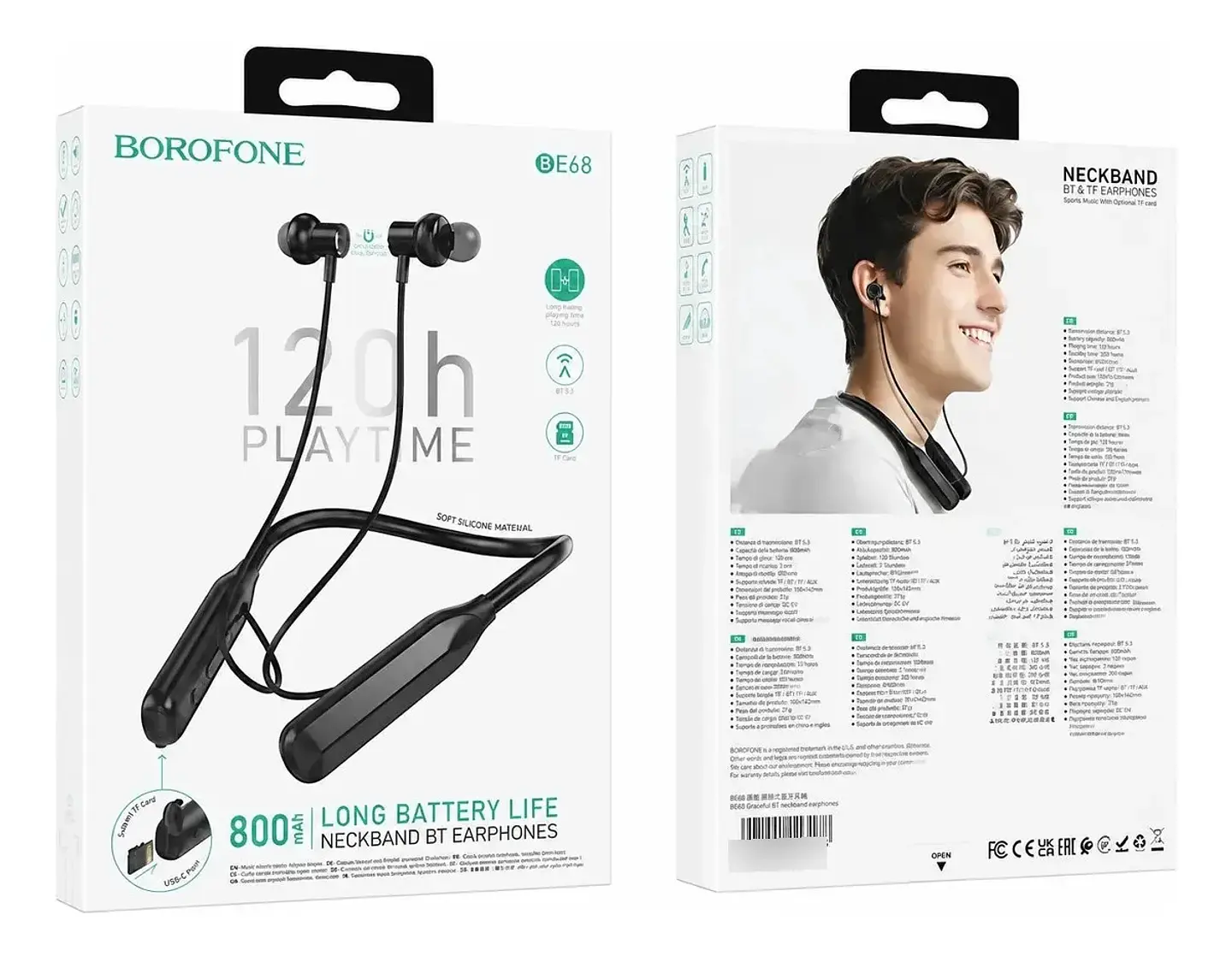 Audífonos Bluetooth Borofone Be68 Cloud 120 Horas Negro 1